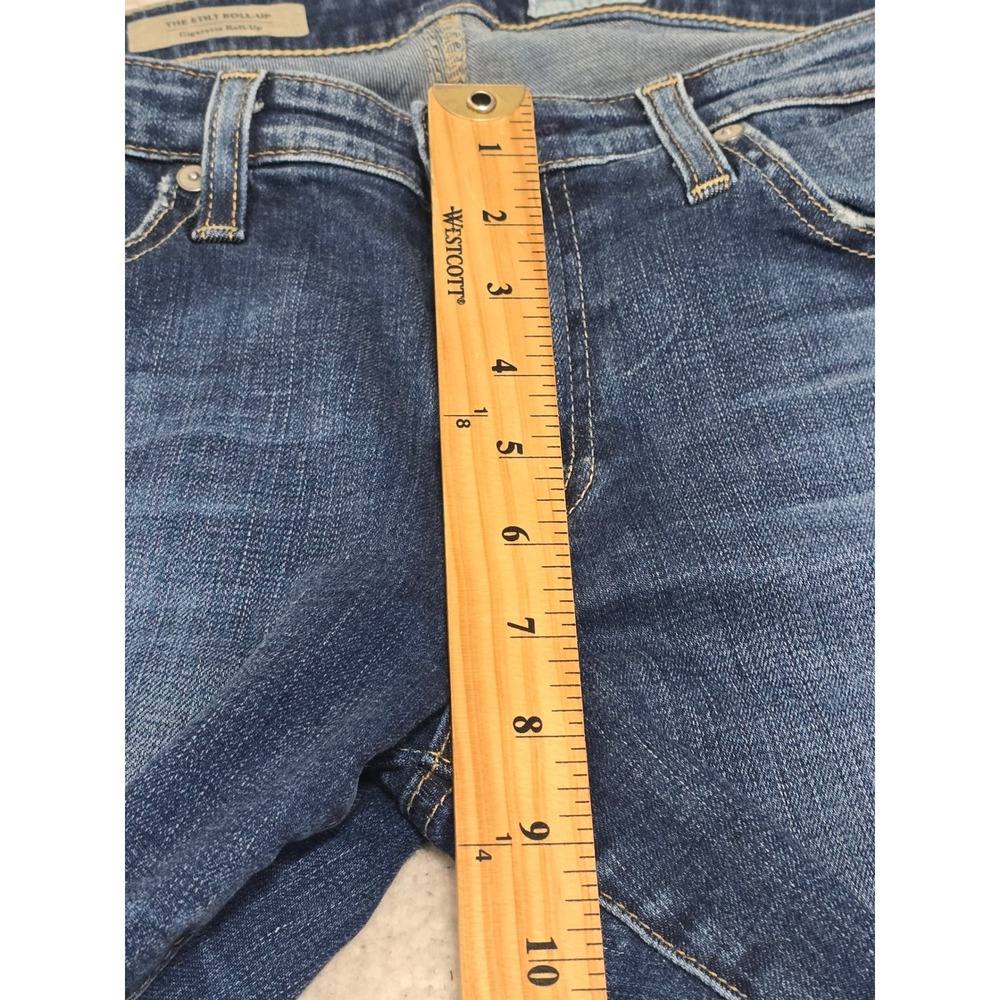 AG Adriano Goldschmied The Stilt Roll Up Cigarette Jeans Distressed Blue Size 29 - Picture 7 of 11